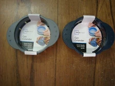 x2 Progressive Can Colanders Strainers Drain Canned Vegetables Fruit Gray Blue