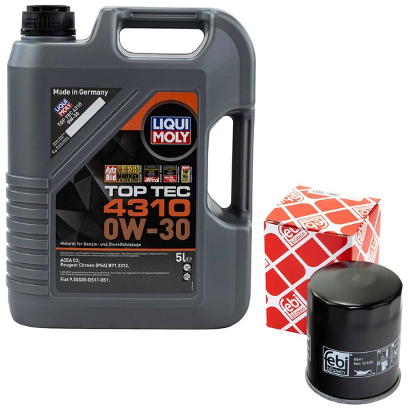 MotoröL Set 0W-30 5 Liter + ÖLfilter 32100 FüR Citroen C-Crosser Peugeot 4007-image