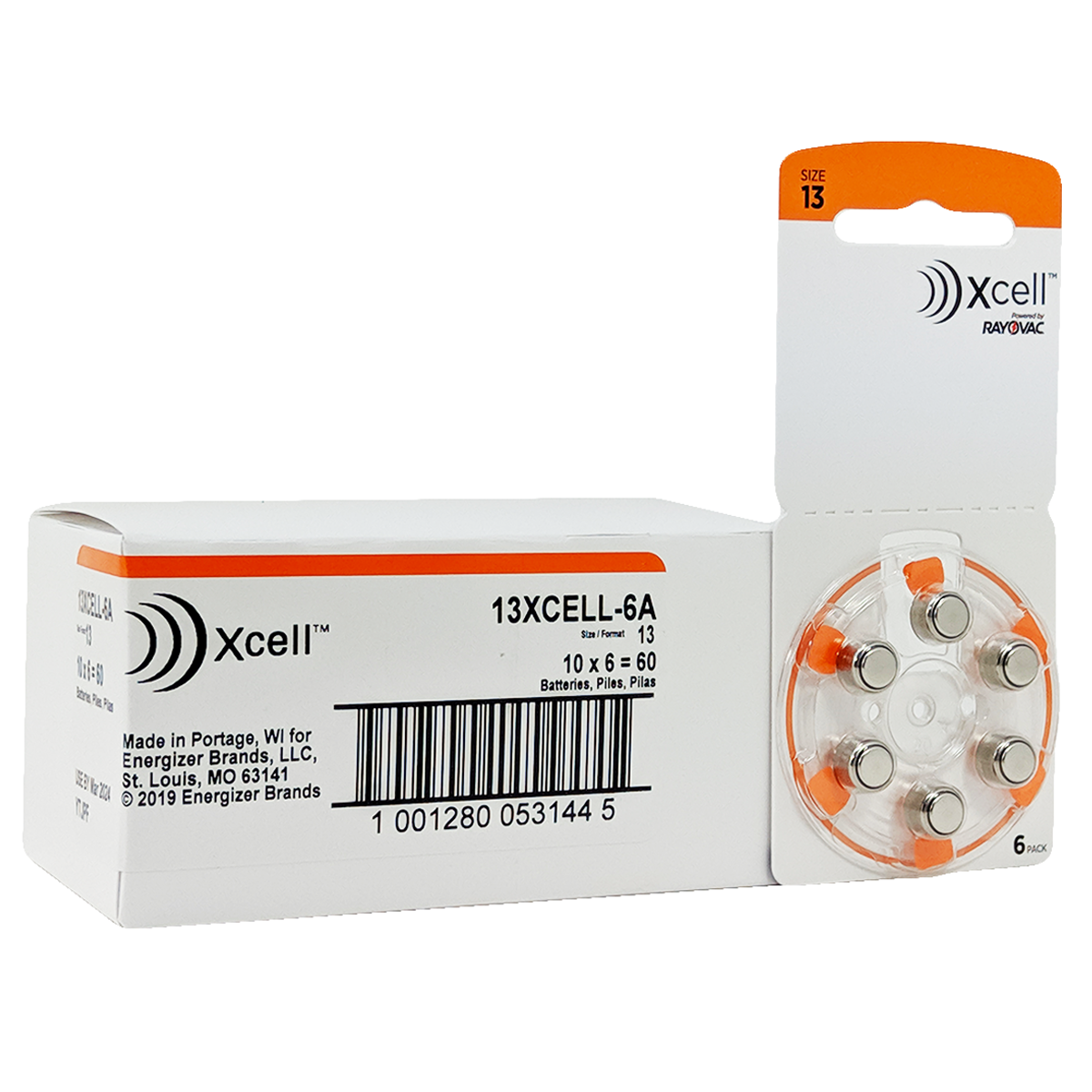 Rayovac Xcell Size 13 Zinc Air Hearing Aid Batteries (60 Pack) eBay