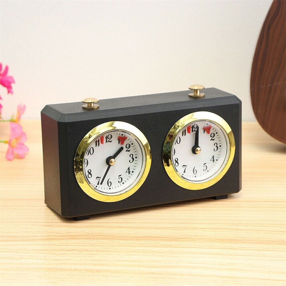 Metal Analog Chess Clock 1-GO Count Up Down Alarm Timer For Game Competition