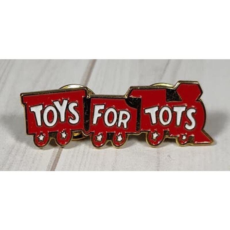 Toys for Tots Train Pin for a Hat, Lapel, Apron, Lanyard, Jacket or Backpack