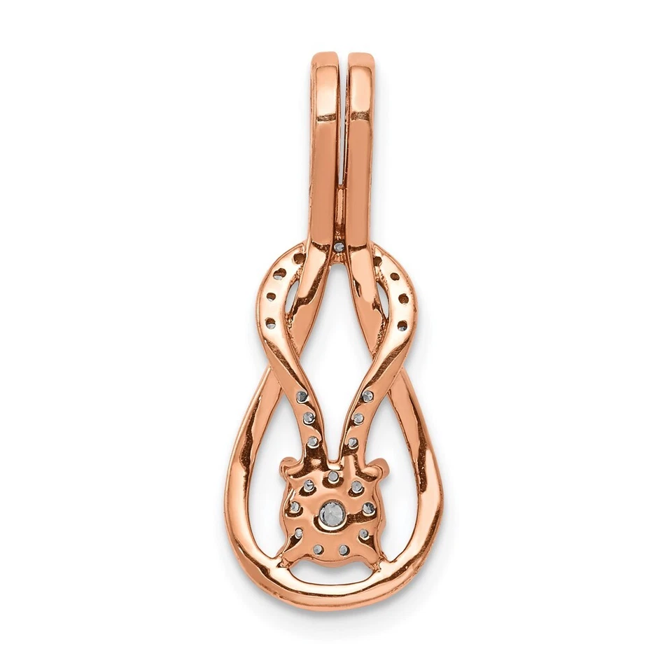 0.15Ct Lab Grown Diamond Knot Slide Pendant 14K Rose Gold ( VS/SI,GH) for Mom - Image 3 of 3