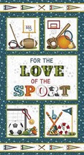 I Love Sports Teal 24 Inch Banner Panel Henry Glass 24 x 44 Inches