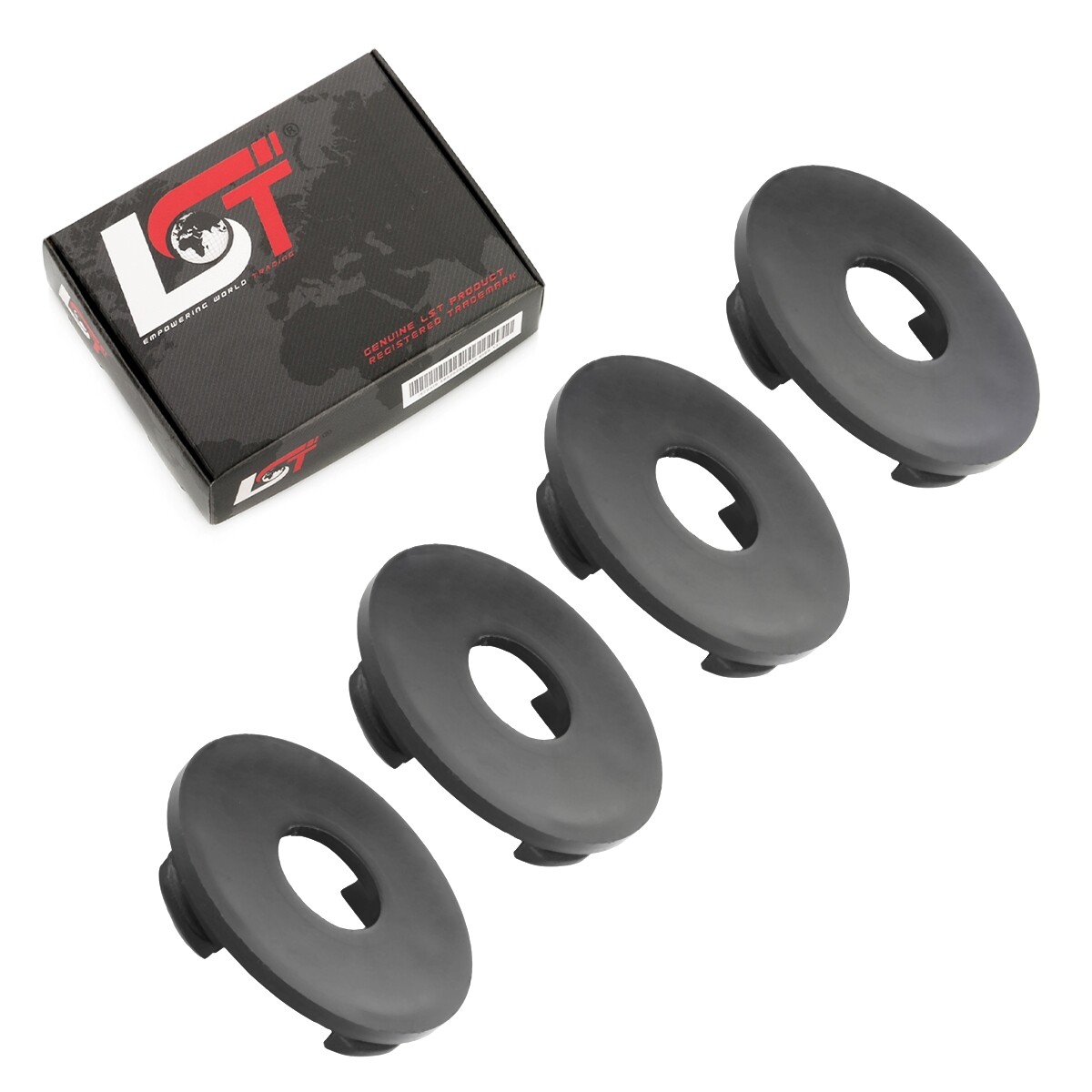 4X Wheel Center Caps Black Ø 55Mm For LAND ROVER