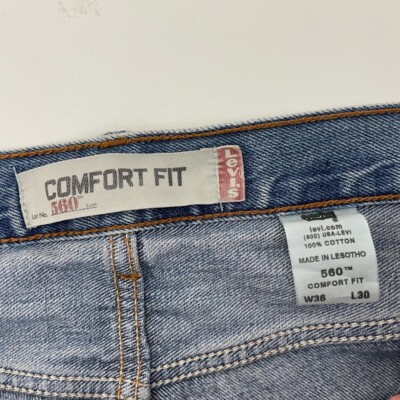 【Levi's】560 W36×L30 Levis 560 Comfort Fit Light Wash Denim Jeans Zip Fly Mens W36 L30