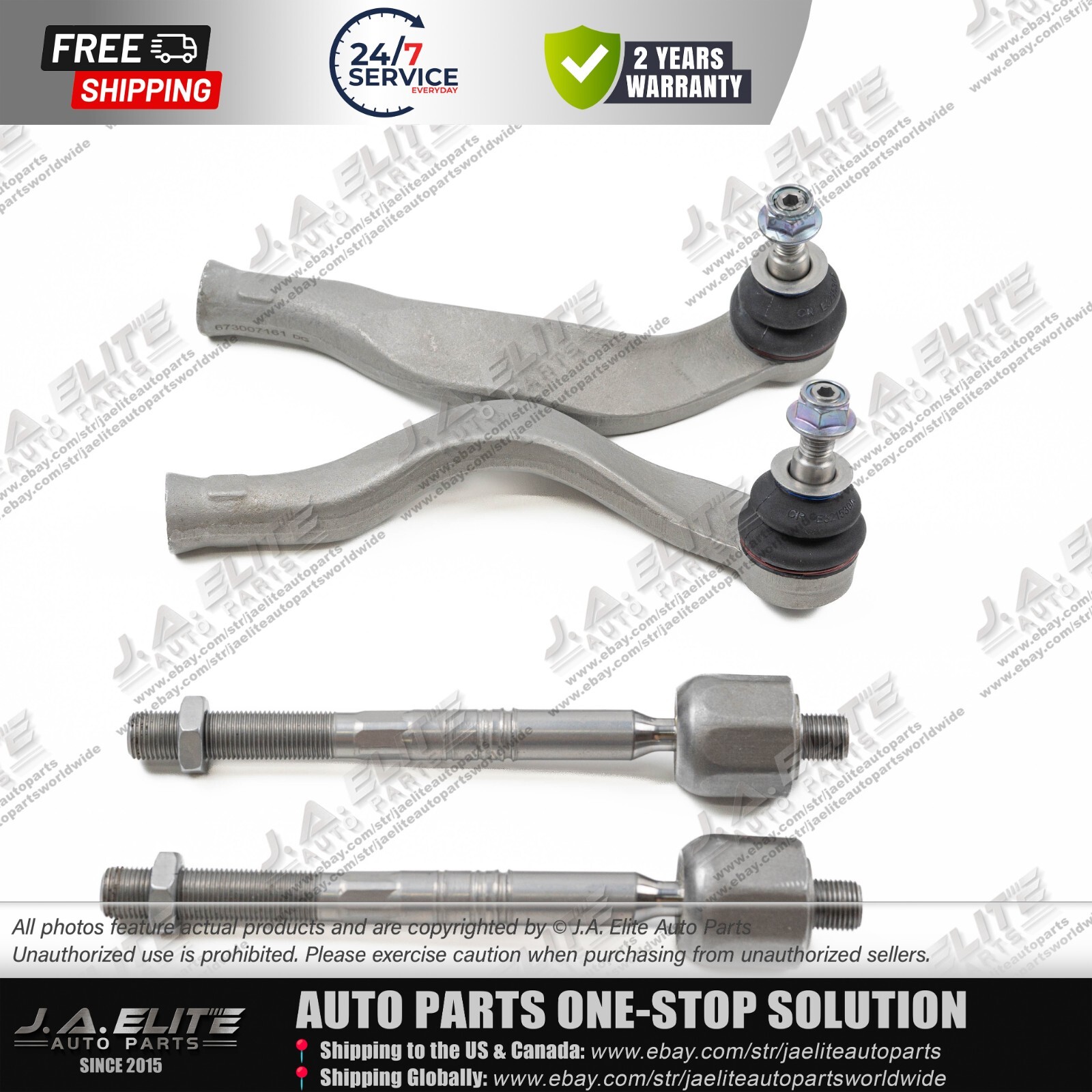 4pcs Left & Right Inner & Outer Tie Rod Ball Joint fit Maserati Levante (2019+)