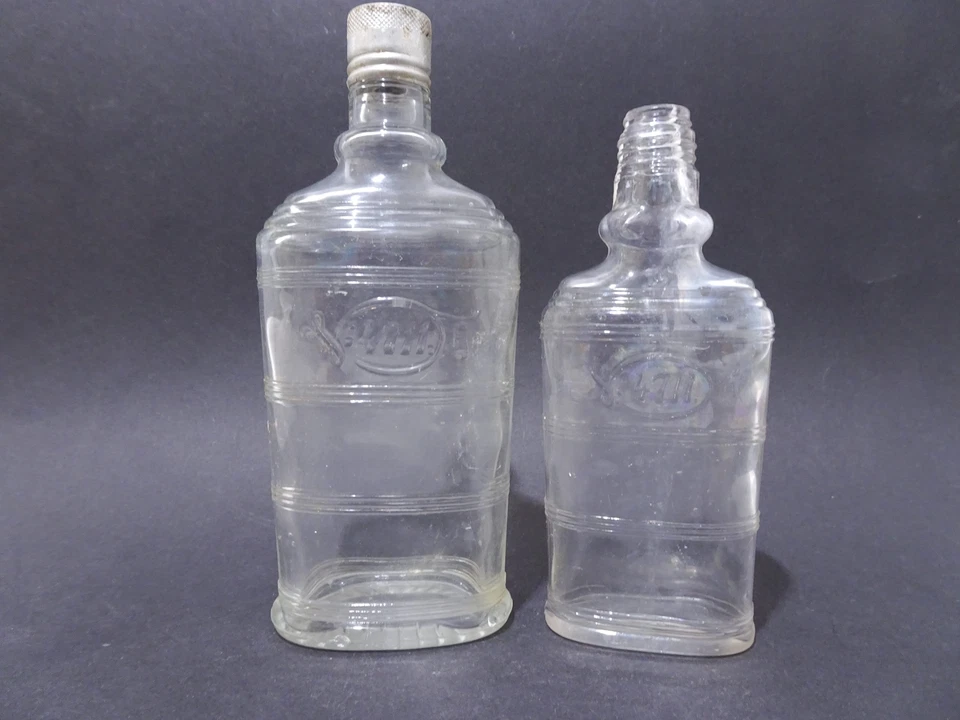 J2tGPJ - 2 x antike 4711 Kölnisch Wasser Glas Flasche - Vintage - Reklame - Bild 1 von 4