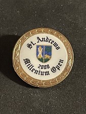 2000 Millennium Open 7/8" Brass Stem Golf Marker - St. Andrews - Tiger Woods