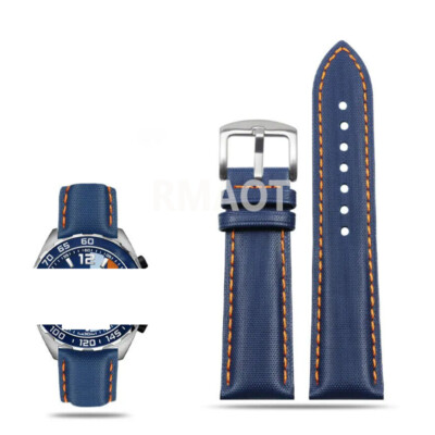 Fiber Nylon Leather Watchband For TAG Heuer F1 Rossini 519955 Mido