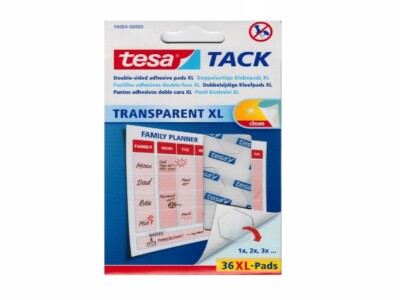 Tesa Tack XL 59404 Doppelseitige Klebepads 36 Stück Klebepunkte spurlos ablösbar