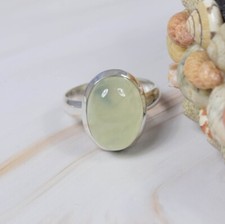 Natural Green Prehnite Gemstone Ring-925 Sterling Silver Ring Handmade Ring Gift