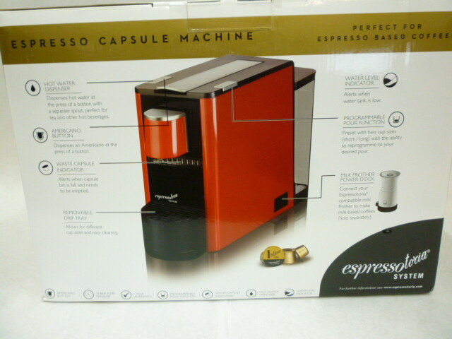 NEW IN BOX ESPRESSOTORIA BARISTA 2.0 ESPRESSO MAKER USES ESSPRESSOTORIA CAPS RED