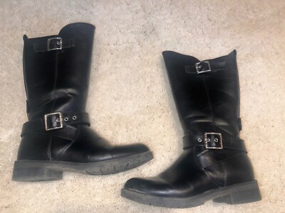 Esprit Kinder Mädchen Stiefel Leder Gr. 35 Schwarz  Boots Echtleder