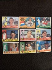 1960 Topps Lot of 9 Vintage Baseball Cards Johnny Callison AL Spangler Rookie