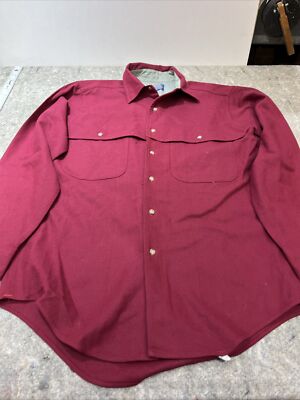 VINTAGE Pendleton Shirt Mens Medium 100% Wool Red 70s Western Snap