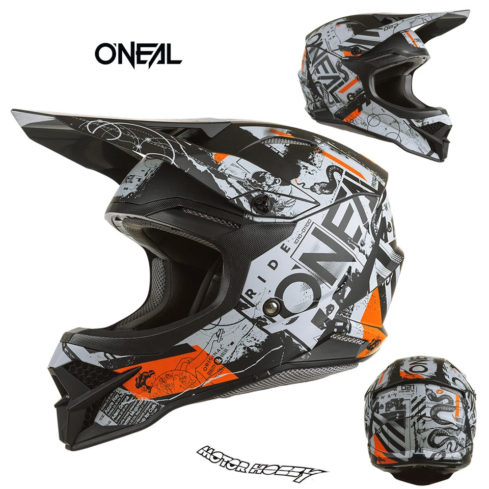 CASCO CROSS ENDURO O'NEAL 3SRS ONEAL SCARZ V.22 NEGRO GRIS NARANJA - Imagen 1 de 1
