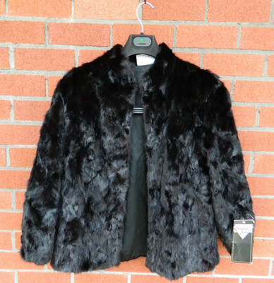 NWT VTG Somerset Furs Genuine Mink Jacket Coat Black Women's Medium M Mob Wife