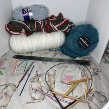 Lot of Knitting and Crocheting Tools, Needles and Yarns, etc.