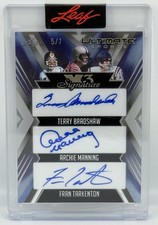 2024 Leaf Ultimate Sports Bradshaw, Manning, Tarkenton Triple Autographed Card