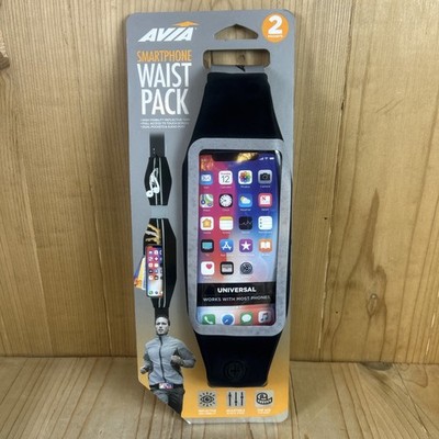Avia Smartphone Waist Pack 2 Pockets Reflective Adjustable Strap Full Access