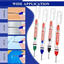 4Pcs Long Head Marker Pens Multi-Purpose Deep Hole Pens Deep Drill Hole Long Nib