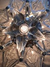 Star  Tree Topper.  Clear Look Of Crystal with Silver Trim  Around Each Point.