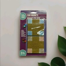 Magnetic Cork Board 2pc Set w/ Push Pins Locker Fridge Office School Decor Kit