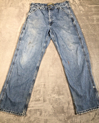 Vintage Old Navy Painter Carpenter Pants Mens 33x32 Blue Denim Baggy Y2K Skater