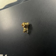 Small Gold Tone Squirrel Pin With Red Eyes