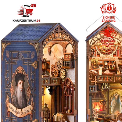 DIY Buch Nook Kit 3D Holz Puzzle mit Staubschutz und LED-Licht Geschenk