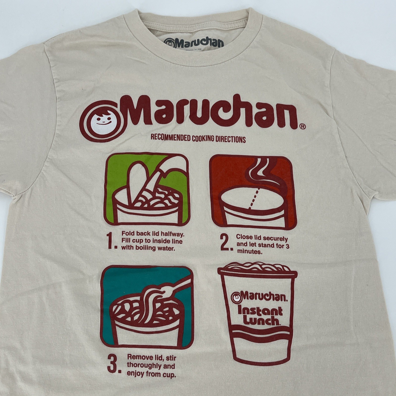 Camiseta Maruchan Raman Noodles - Almuerzo Instantáneo - Camiseta Pequeña Para Hombre - Usada en Excelente Condición