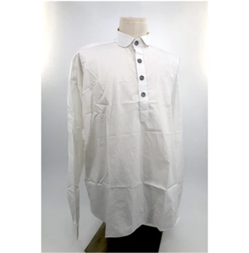 White Cotton Shirt - Four Metal Button Closure Size XL