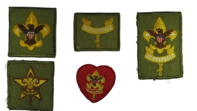 1950s-60s Boy Scouts Complete Rank Set Tenderfoot - Life Patch WORN (WSJ1119)