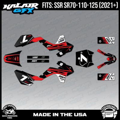 Graphics Kit for SSR SR70C SR110 SR125 70 100 125 2021 Bold Series - Red Shift