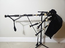 RG Hardie 1980s Bagpipe L M Hide Bag  Highland Heritage Chanter H492-1