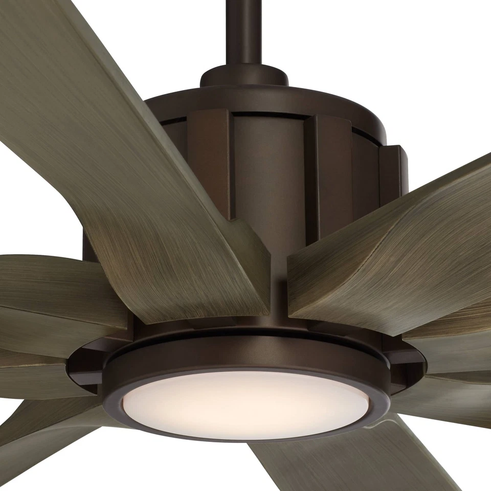70" Possini Defender Bronze Damp LED Ceiling Fan with Remote - Image 3 of 4