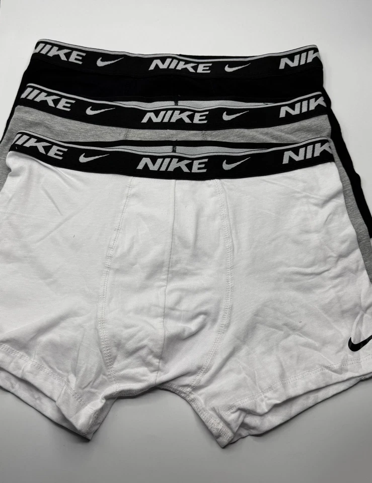 Paquete de 3 calzoncillos boxer negros elásticos de algodón para hombre Nike tallas M-XL Foto 2 de 4
