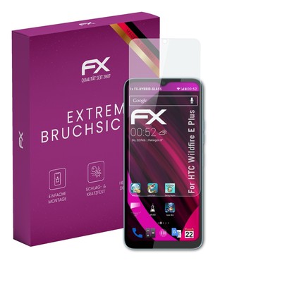 atFoliX Glasfolie für HTC Wildfire E Plus Displayfolie 9H Schutzpanzer