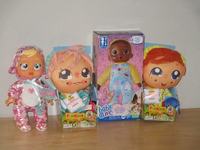 Lot of 4-2 Flipkins Dolls  Sophie Logan Cry Baby Stella Baby Alive Soft and Cute