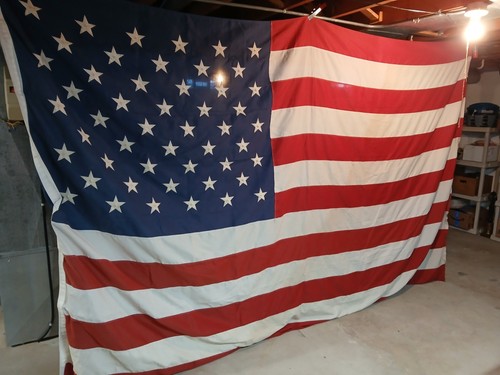 Vintage 50 Star American Flag – Large 8’ X 12’ Sewn Embroidered Stars