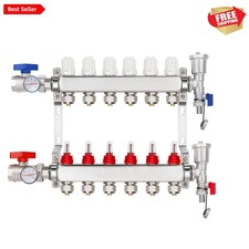 6 Loops PEX Manifold Radiant Floor Heating Se...