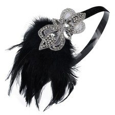 Women Flapper Feather Headband 1920s Theme Party Gatsby Headpiece 20S Decor