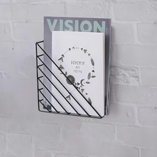 Wall Mounted File OrganizerMetal Magazine Basket Wall Mounted Magazine Rack S...
