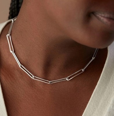 MONICA VINADER   Alta lange Gliederkette Silber UVP 450£