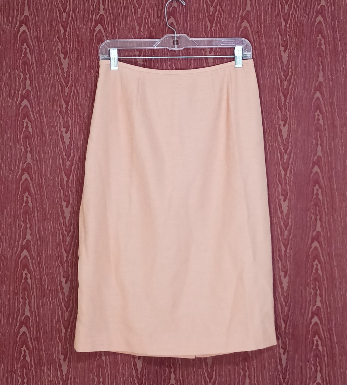 LE SUIT 2 Piece Peach Long Sleeve Collared Button Up Skirt Suit Women's Sz 6