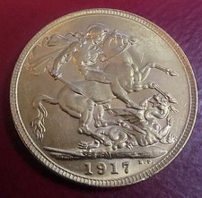 1917 MELBOURNE MINT KING  GEORGE V 22ct GOLD FULL SOVEREIGN