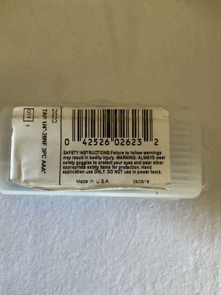 Irwin Hanson 3PC Tap Set, 1/4"-28NF New In Case U.S. Made Carbon Steel - Image 2 of 3