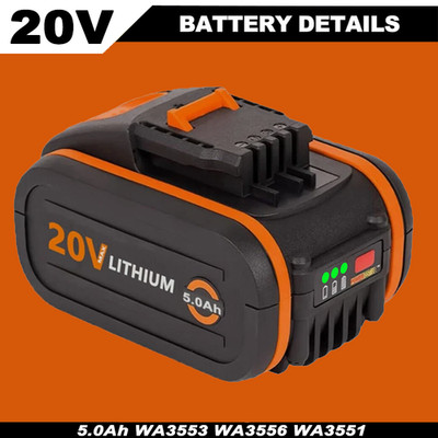 20V Li-ion Battery For Worx WA3551 WA3553 WA3551.1 WX386 WX176 WA3553.2 5.0AH US