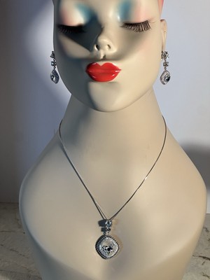 Beautiful Sterling and Crystal Parure 925 R1D Italy