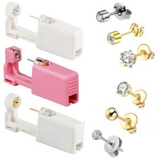 2Pcs Disposable Ear Piercing Gun Tool Earring Gun Kit Ear Stud Gun Piercing UK